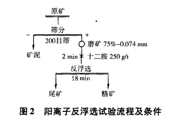 阴离子反浮选试验流程及条件