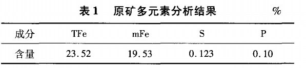 原矿多元素分析结果