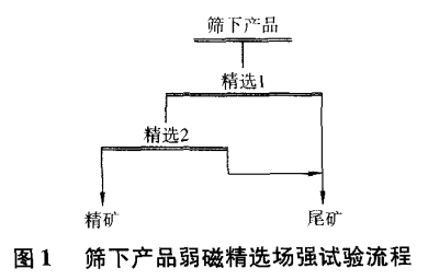 筛下产品弱磁选场强试验流程